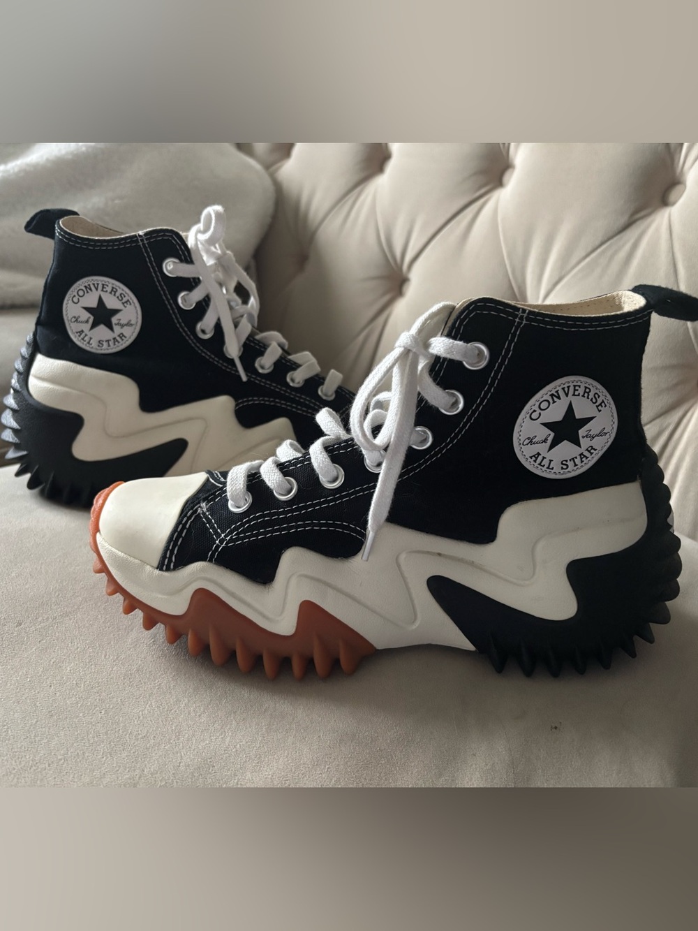 Converse Run Star Motion High-Top Platform Sneakers Black Wavy Unisex M/6, W/7.5